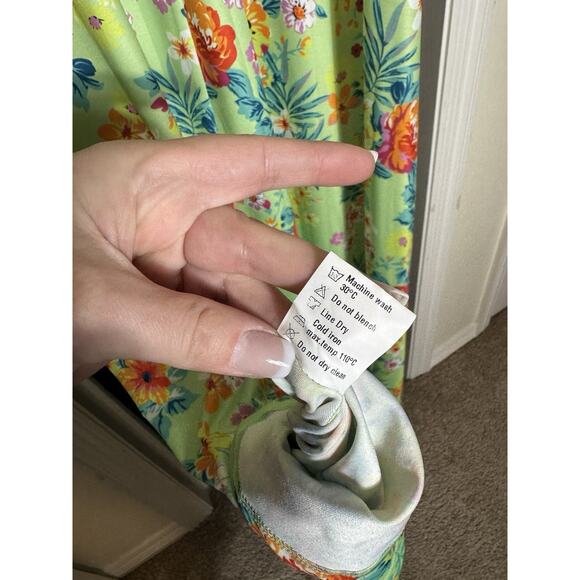 APHRATTI Womens Green Floral Maxi Dress Stretch Faux Wrap Spring Fairy Boho XL - Picture 8 of 8